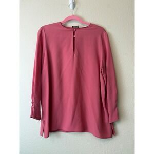 Etro Milano Pink 100% Silk Keyhole Neck Blouse Made in Italy IT 46